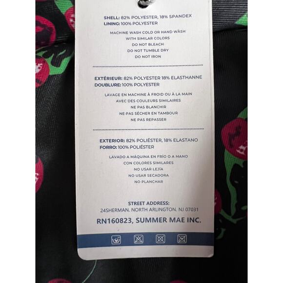 Summer Mae 4XL Plus Size One Piece Swimsuit Black Cherry Skirt Short Modest NEW - Picture 9 of 12